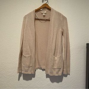 Lightweight Cream LOFT Cardigan with Pockets